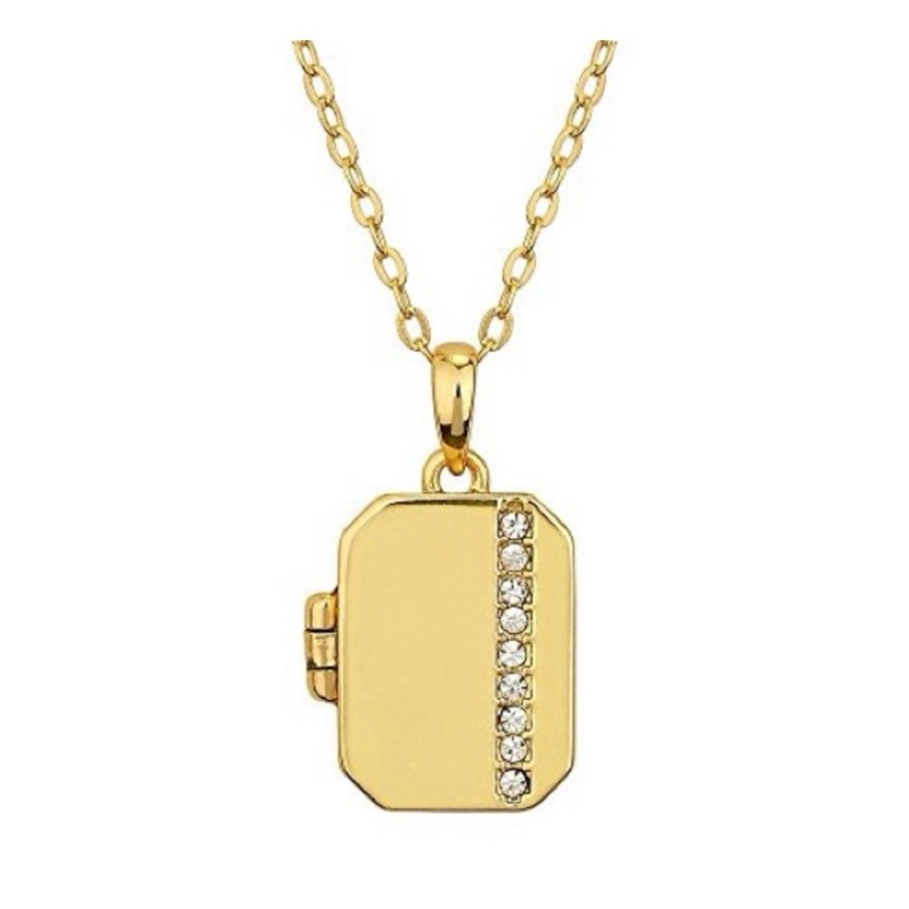Real Simple Style Gold Greenwich Gold Necklace Locket | NWT